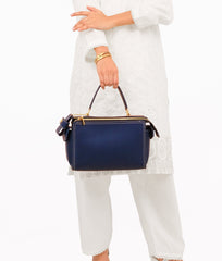 RTW Creation - Blue bowling bag with top-handle