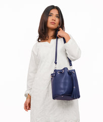RTW Creation - Blue bucket bag