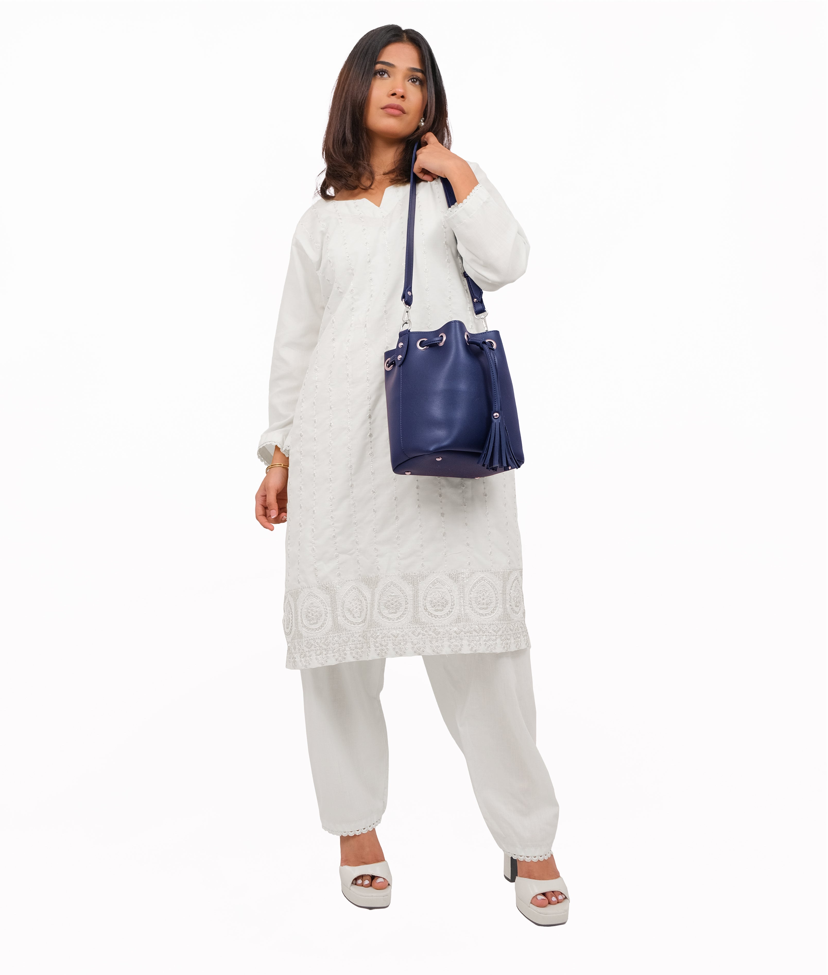 RTW Creation - Blue bucket bag