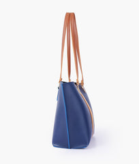 RTW Creation - Blue centre-stripe tote bag