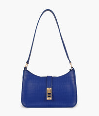 RTW Creation - Blue crocodile baguette bag