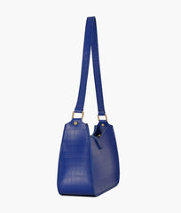 RTW Creation - Blue crocodile baguette bag