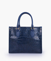 RTW Creation - Blue on-the-go crocodile handbag