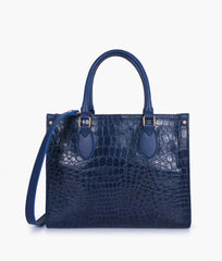 RTW Creation - Blue on-the-go crocodile handbag
