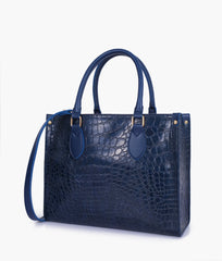 RTW Creation - Blue on-the-go crocodile handbag