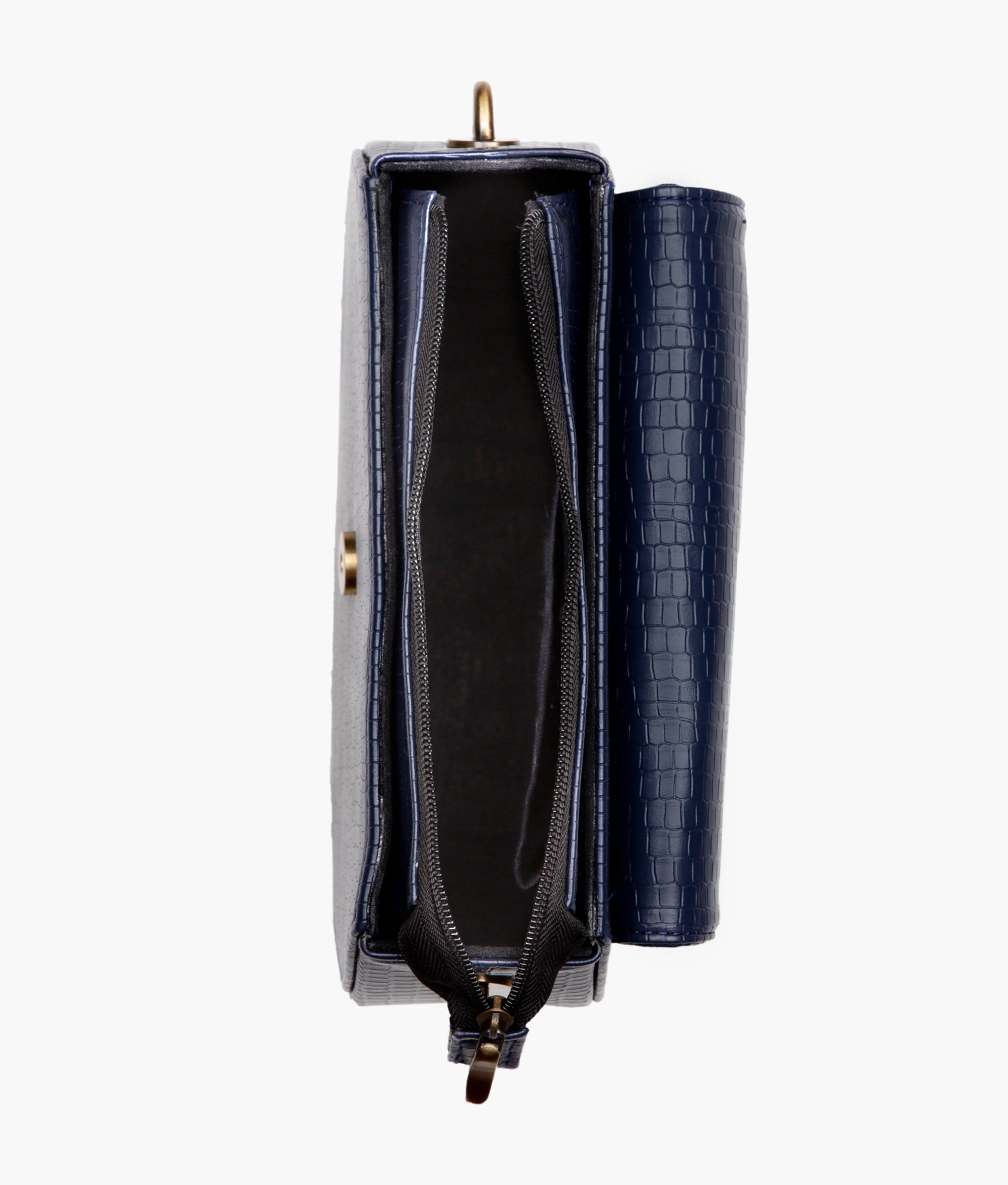 RTW Creation - Blue crocodile saddle bag