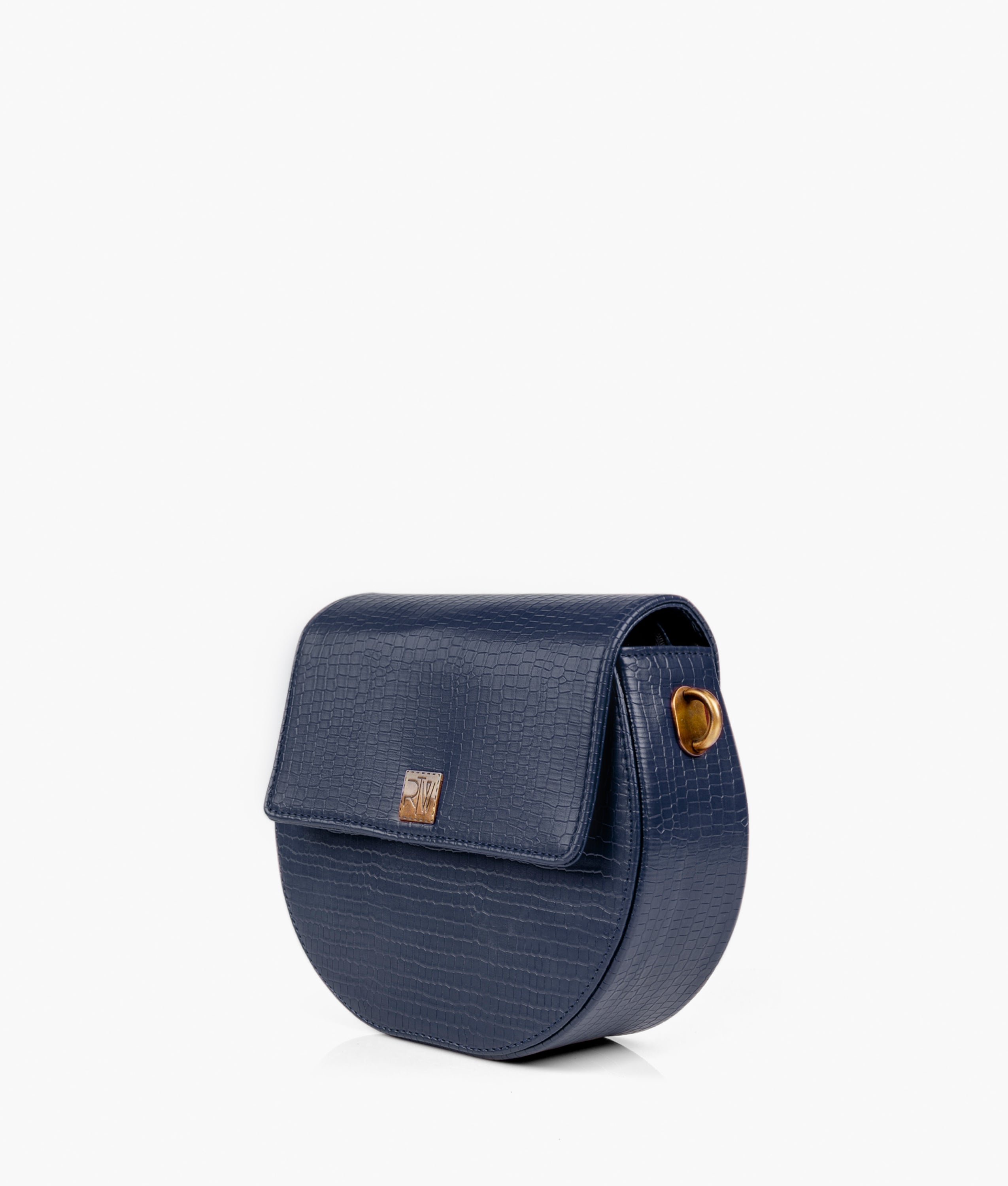 RTW Creation - Blue crocodile saddle bag
