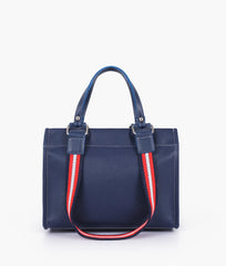 RTW Creation - Blue dual-pocket mini tote bag