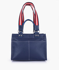 RTW Creation - Blue dual-pocket mini tote bag