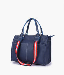 RTW Creation - Blue dual-pocket mini tote bag