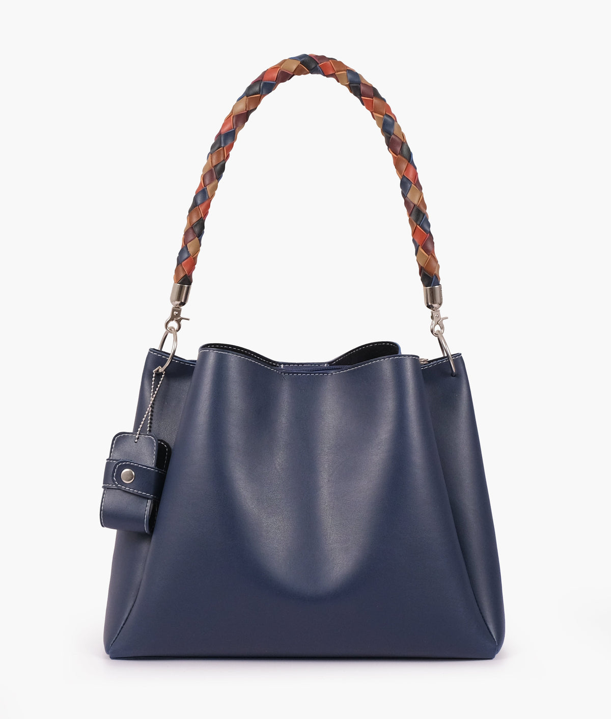 RTW Creation - Blue handbag with braided handle