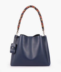 RTW Creation - Blue handbag with braided handle
