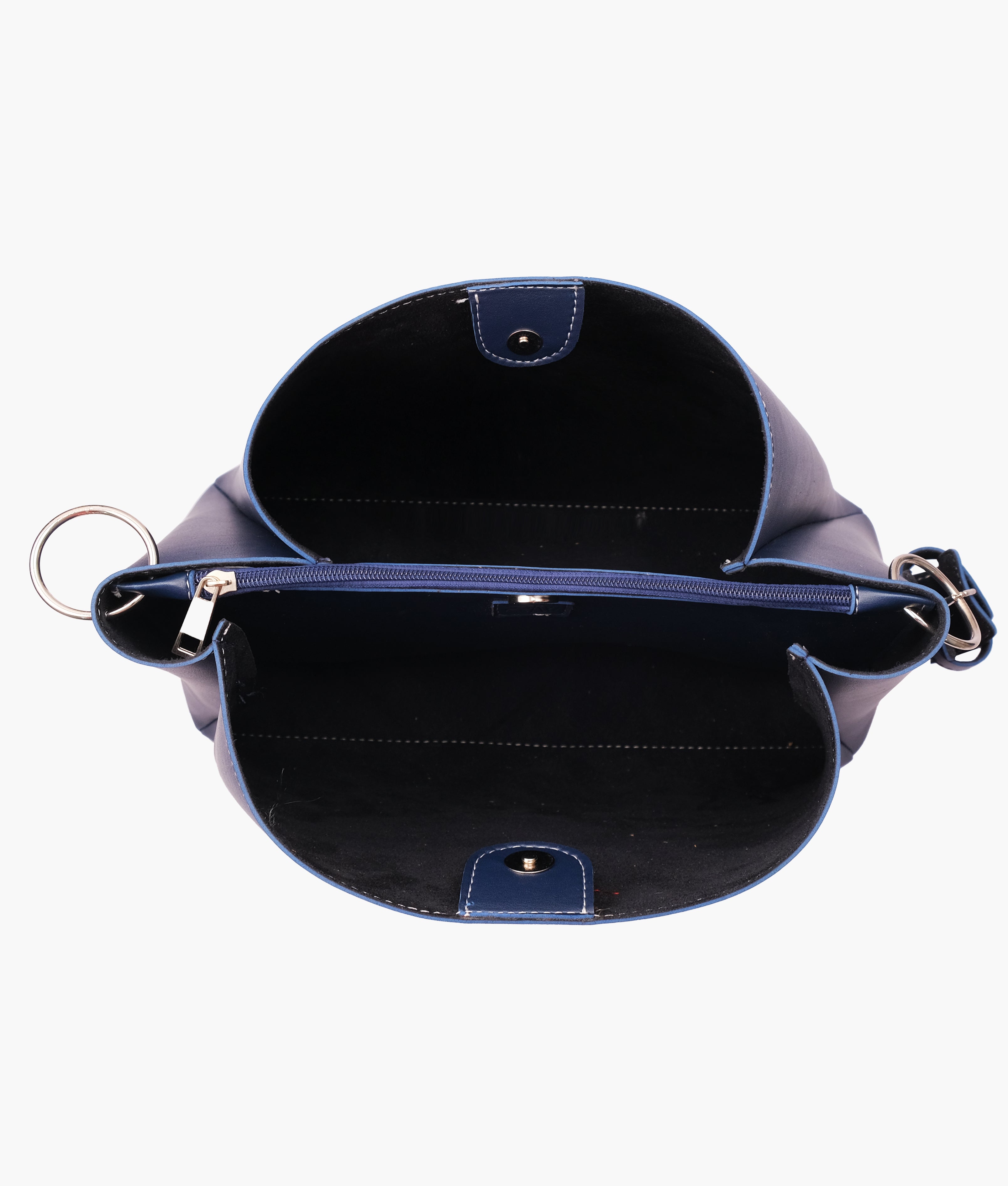 RTW Creation - Blue handbag with braided handle