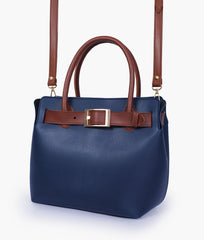 RTW Creation - Blue handbag with front buckle