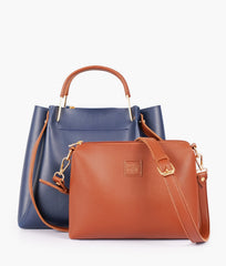 RTW Creation - Blue metal handle tote bag