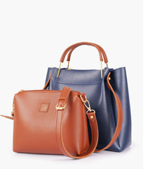 RTW Creation - Blue metal handle tote bag