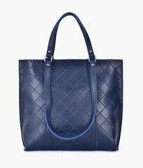 RTW Creation - Blue quilted tote bag