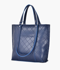 RTW Creation - Blue quilted tote bag