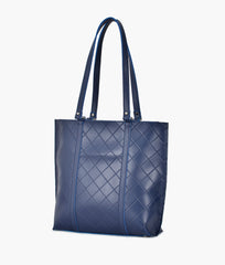 RTW Creation - Blue quilted tote bag