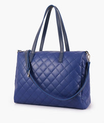 RTW Creation - Blue quilted carryall tote bag