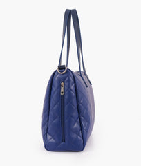 RTW Creation - Blue quilted carryall tote bag