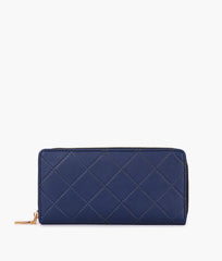 RTW Creation - Blue quilted pattern wallet
