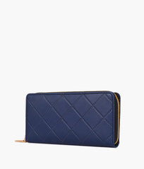 RTW Creation - Blue quilted pattern wallet
