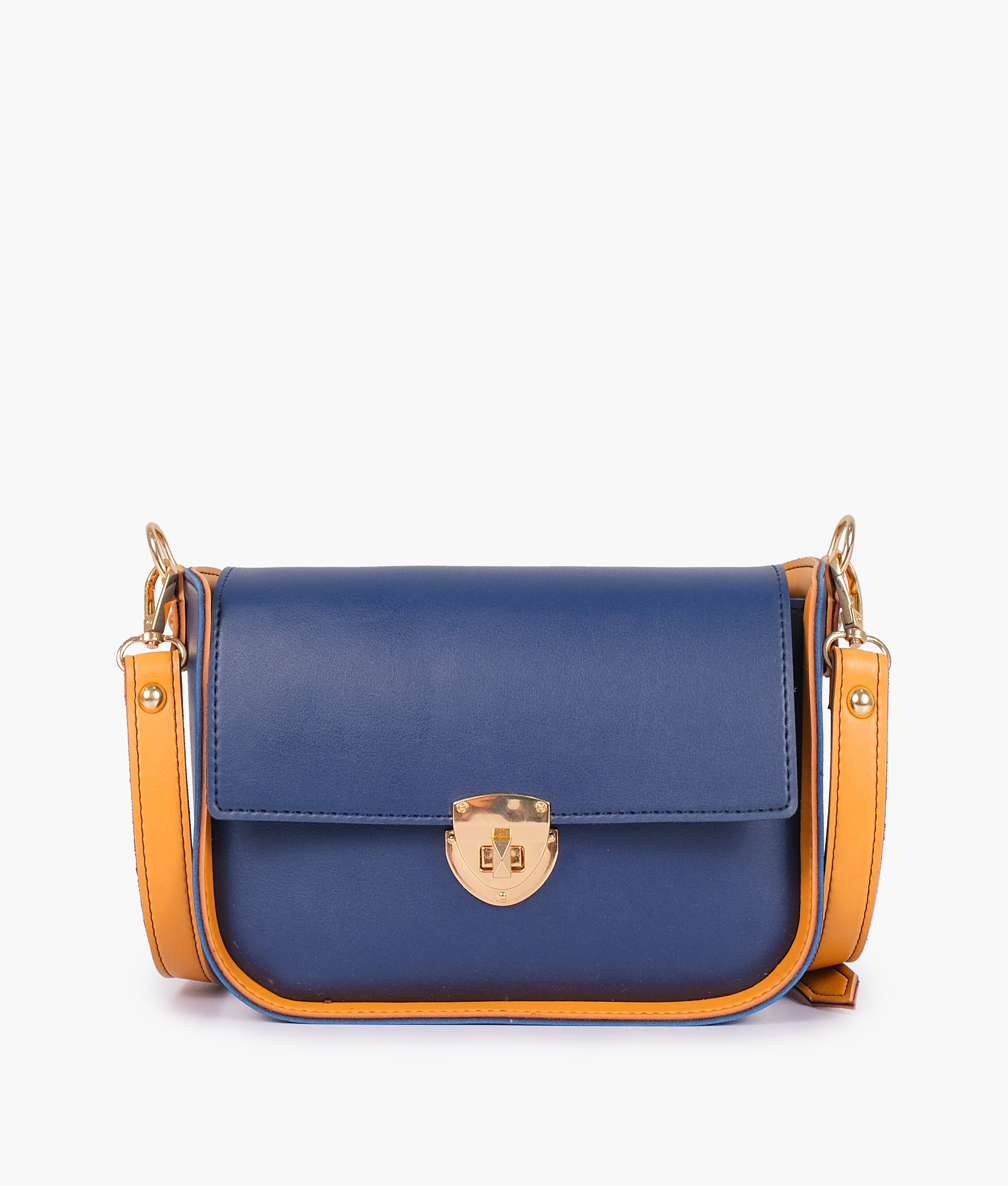 RTW Creation - Blue saddle bag with twist lock