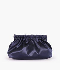 RTW Creation - Blue snap closure clutch with chain handle