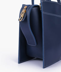 RTW Creation - Blue trapeze top-handle bag