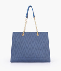 RTW Creation - Blue zig-zag pattern tote