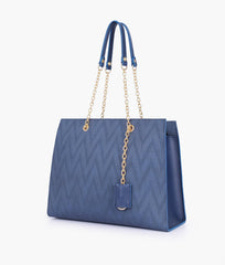 RTW Creation - Blue zig-zag pattern tote