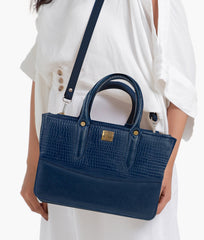RTW Creation - Blue crocodile satchel bag