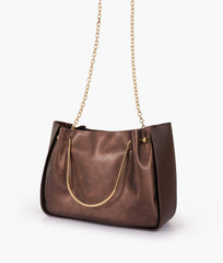 RTW Creation - Bronze metallic handle shoulder bag