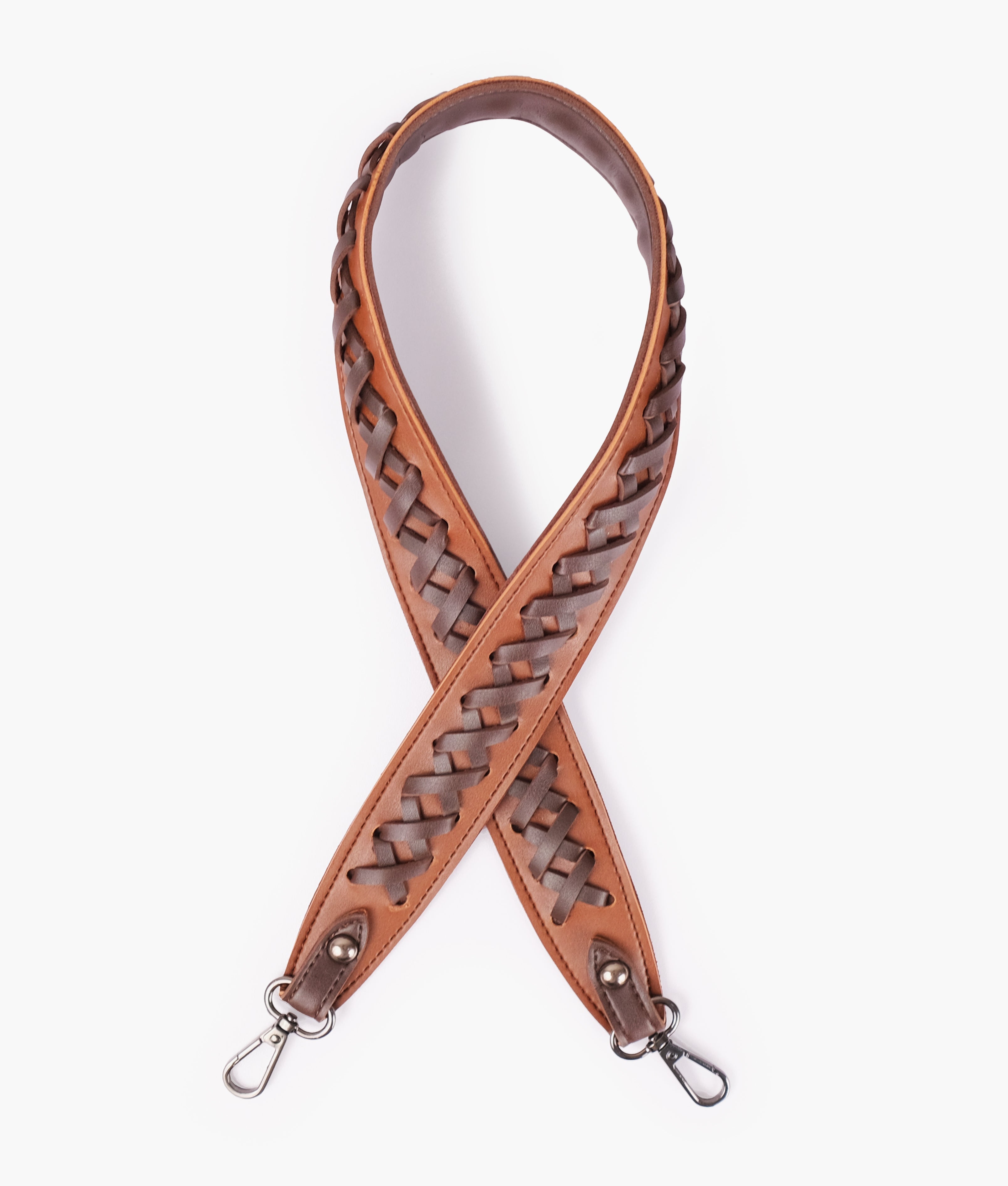 RTW Creation - Brown and dark brown zig-zag weave strap add-on
