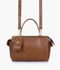 RTW Creation - Brown bowling bag with top-handle