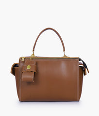 RTW Creation - Brown bowling bag with top-handle