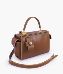 RTW Creation - Brown bowling bag with top-handle