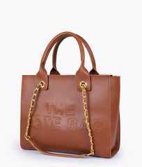 RTW Creation - Brown chain handle tote