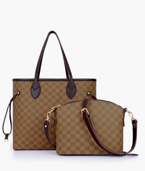 RTW Creation - Brown checkered neverfull two piece set
