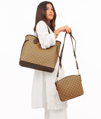 RTW Creation - Brown checkered neverfull two piece set