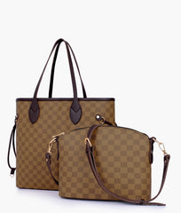 RTW Creation - Brown checkered neverfull two piece set