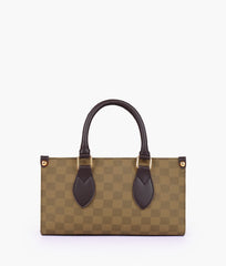 RTW Creation - Brown checkered on-the-go mini bag