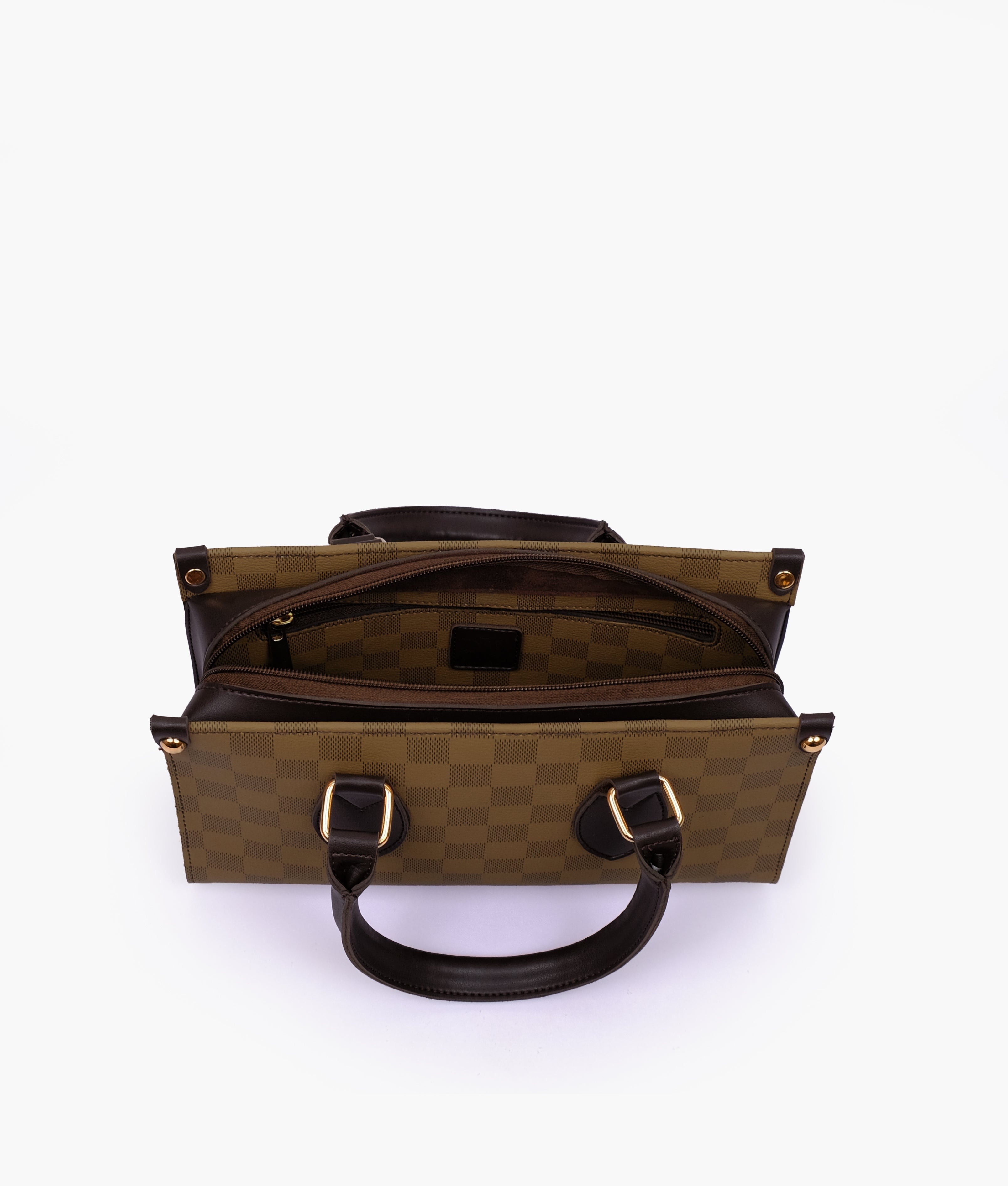 RTW Creation - Brown checkered on-the-go mini bag