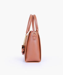 RTW Creation - Brown handbag with flower charm