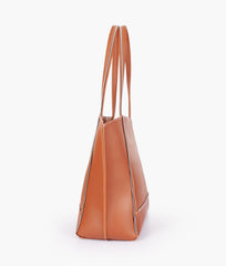 RTW Creation - Brown color block tote bag