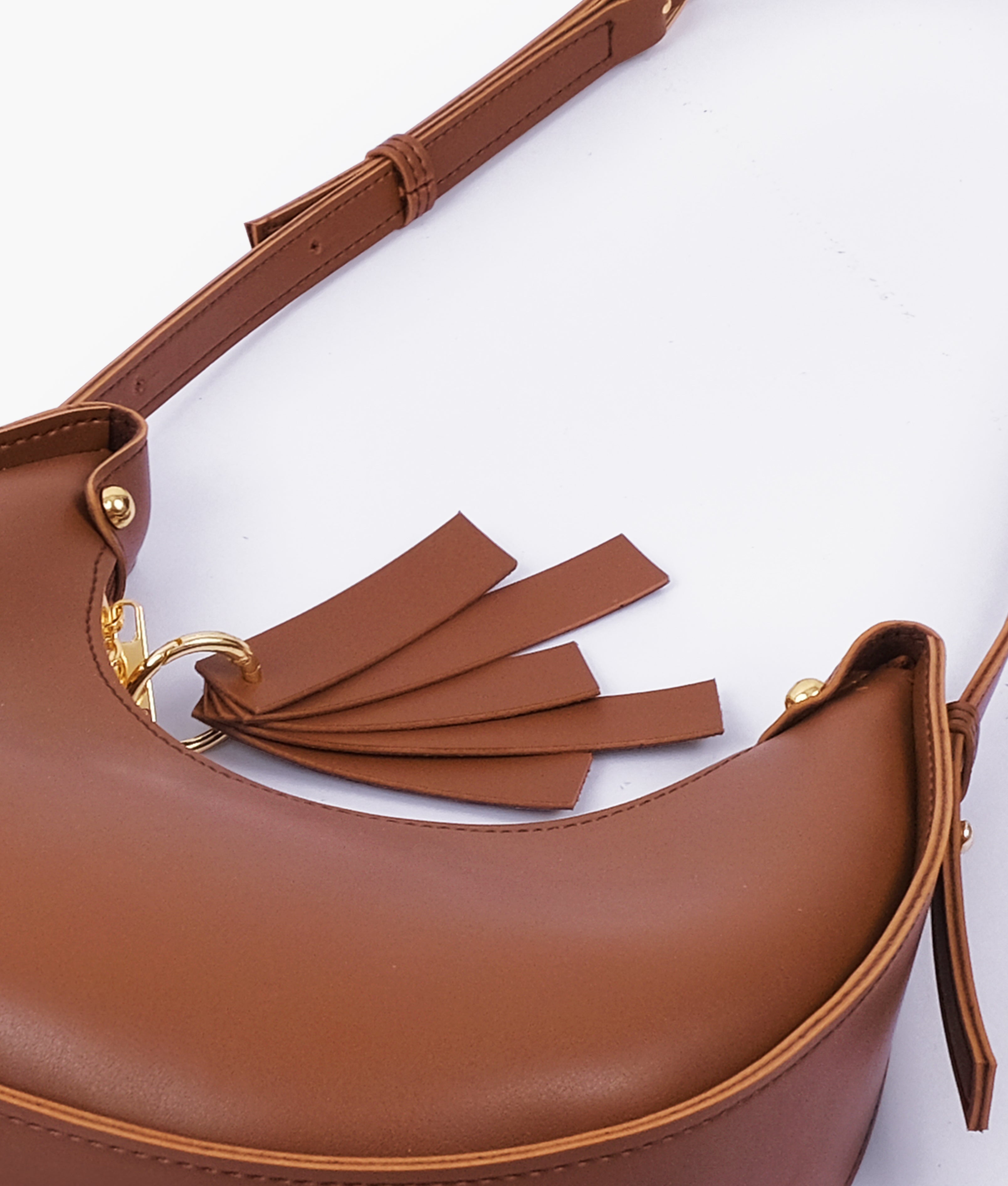 RTW Creation - Brown crescent hobo bag