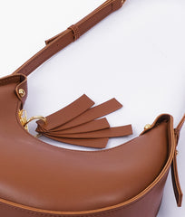 RTW Creation - Brown crescent hobo bag