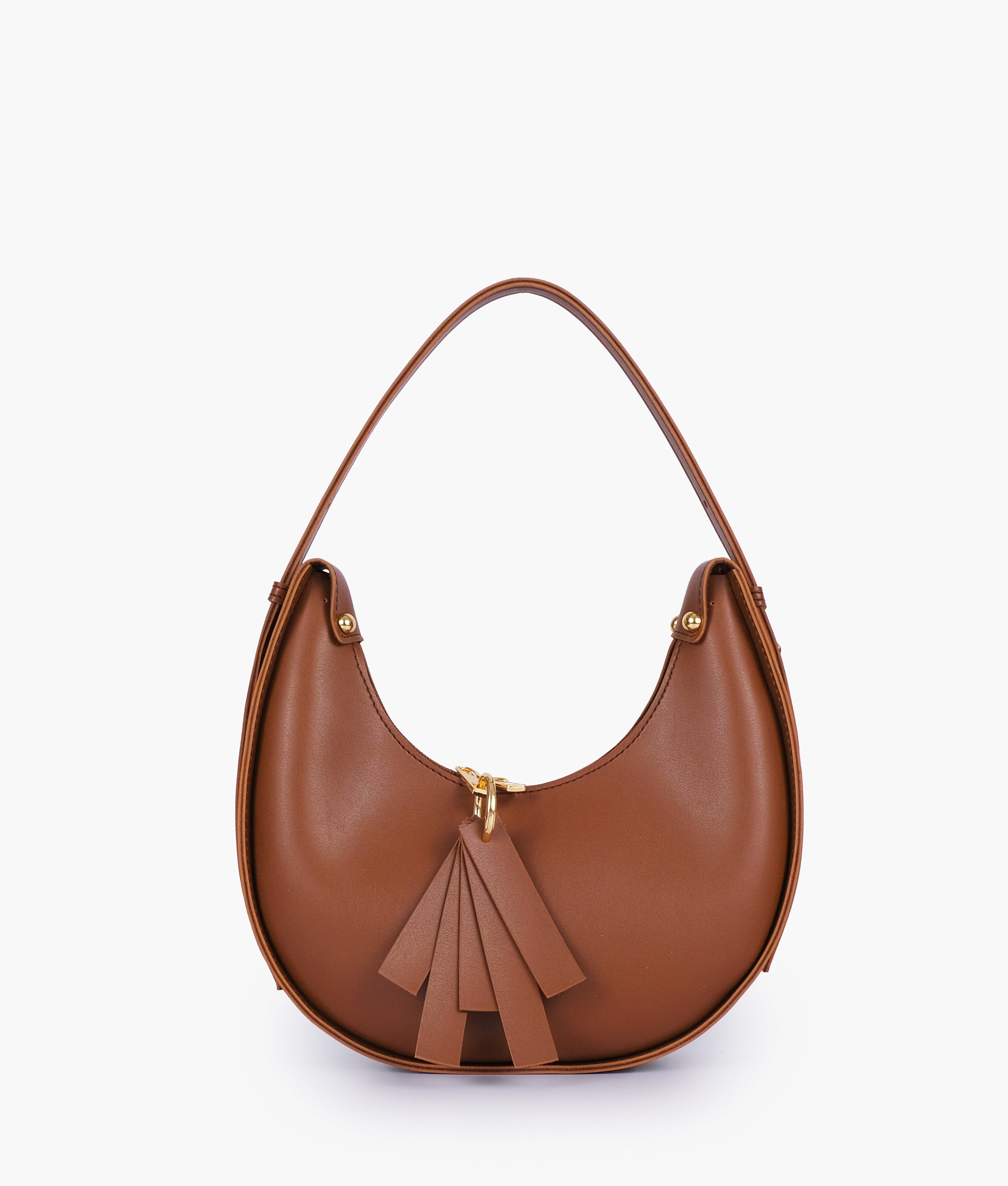 RTW Creation - Brown crescent hobo bag