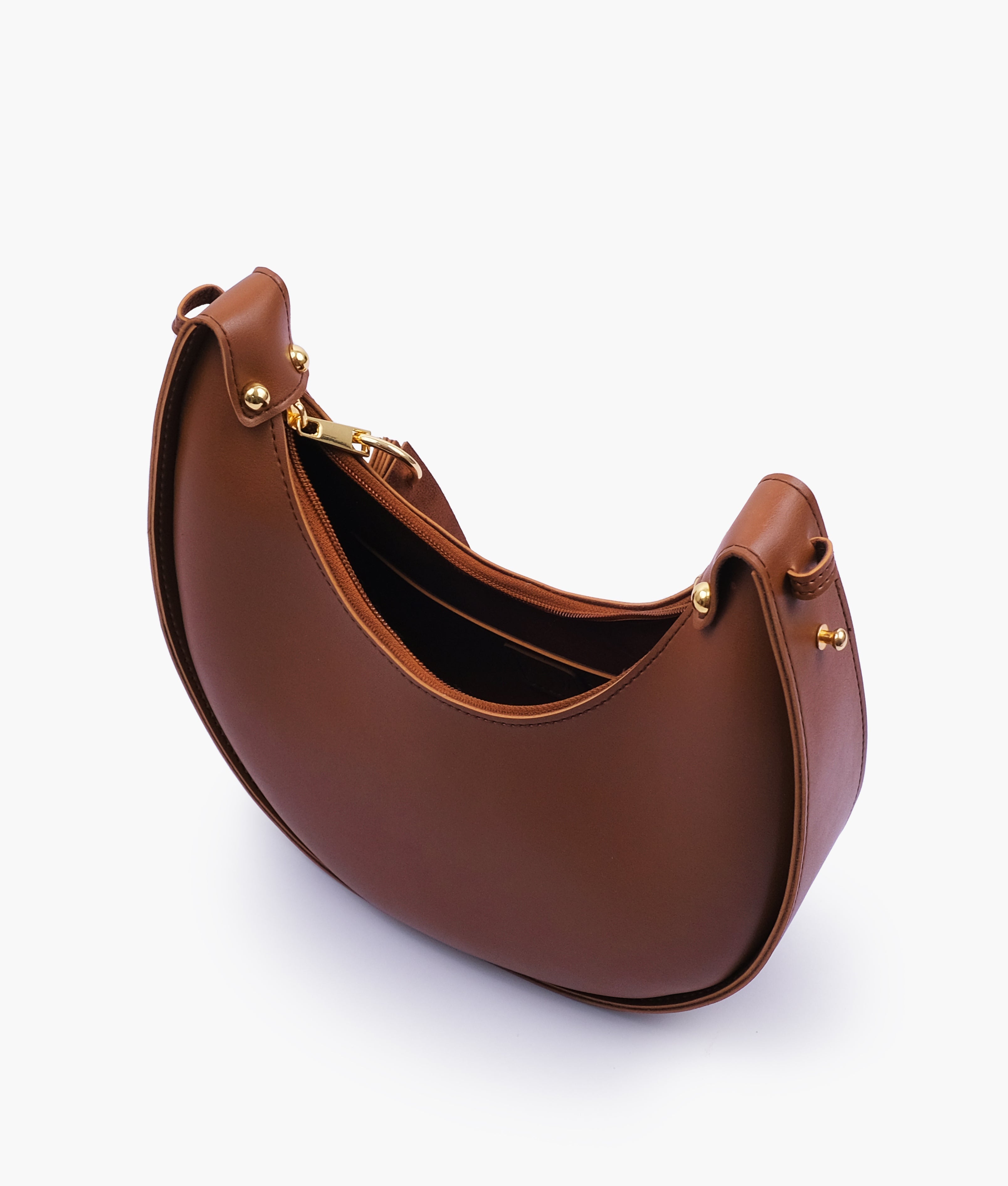 RTW Creation - Brown crescent hobo bag